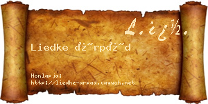 Liedke Árpád névjegykártya